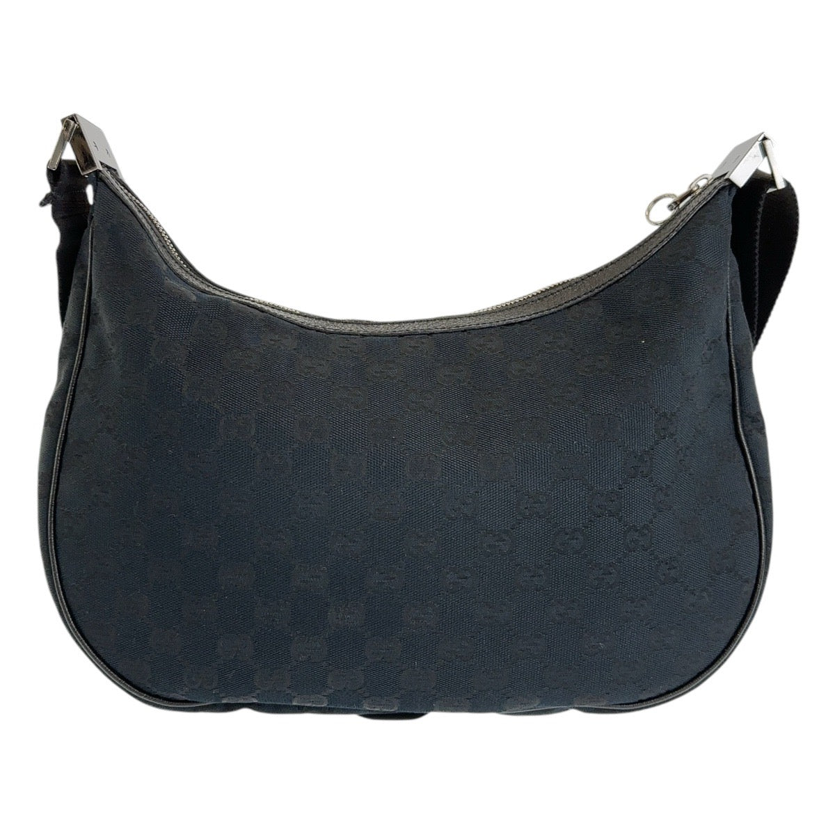 GUCCI Shoulder Bag 122790 GG canvas Black SilverMetal Crossbody Shoulder Bag Women Used