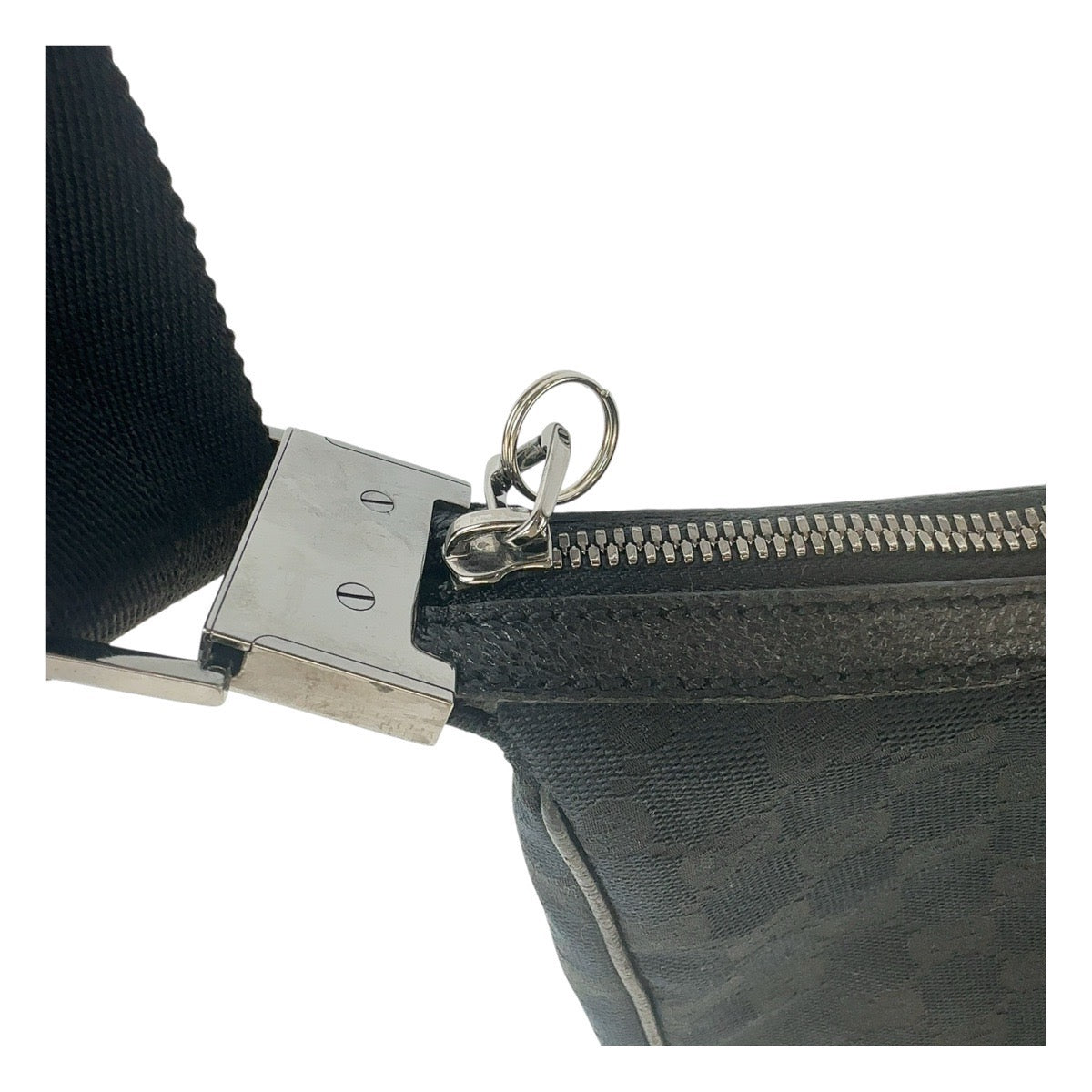 GUCCI Shoulder Bag 122790 GG canvas Black SilverMetal Crossbody Shoulder Bag Women Used