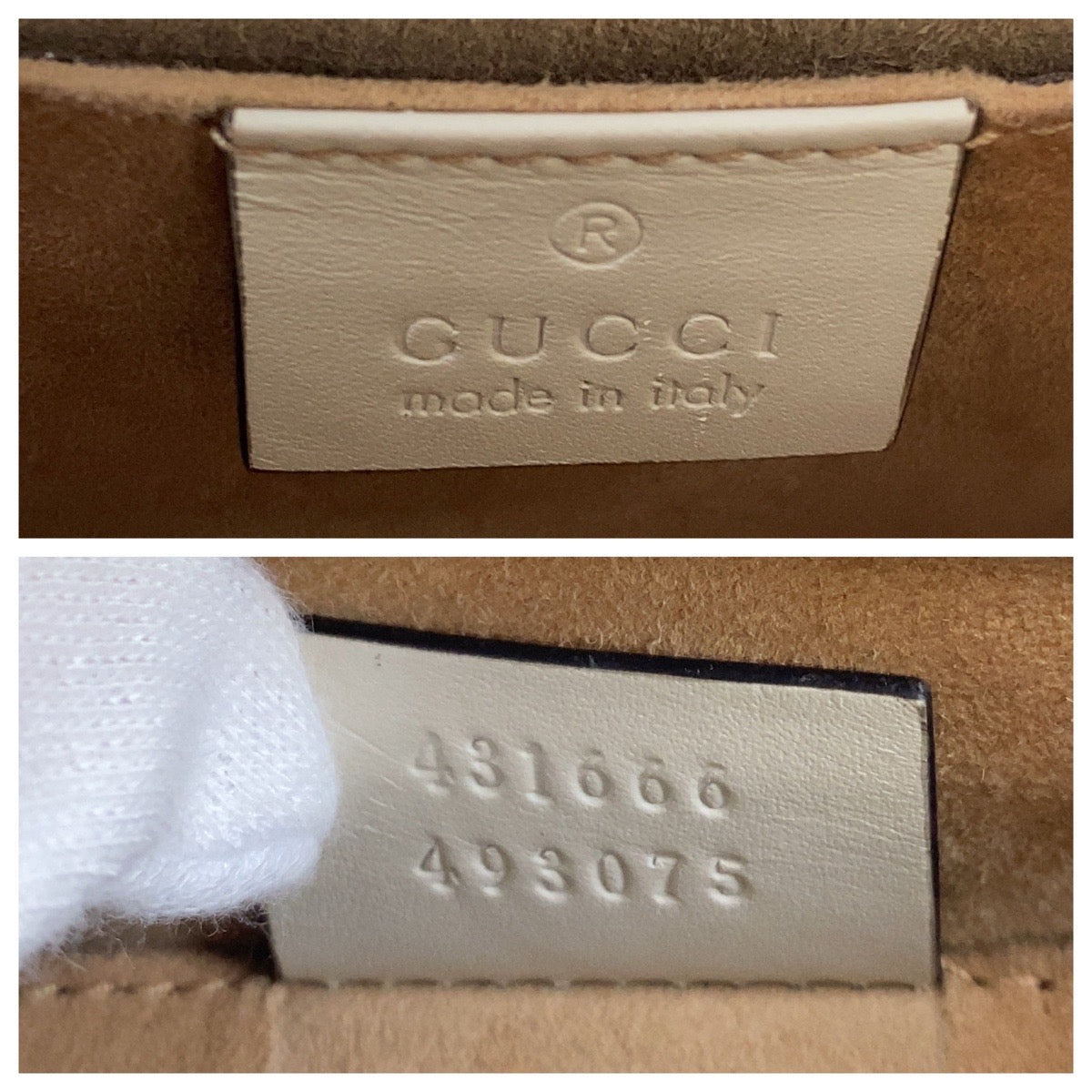 GUCCI Shoulder Bag 431666 leather white Crossbody Shoulder Bag Pochette Sherry line Sylvimini Women Used