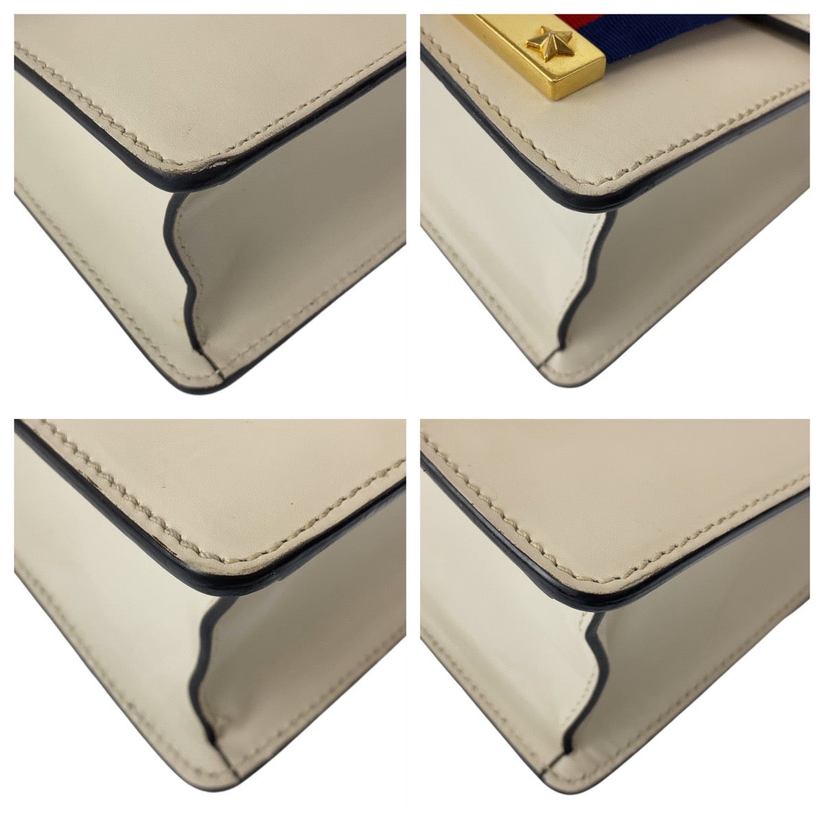 GUCCI Shoulder Bag 431666 leather white Crossbody Shoulder Bag Pochette Sherry line Sylvimini Women Used