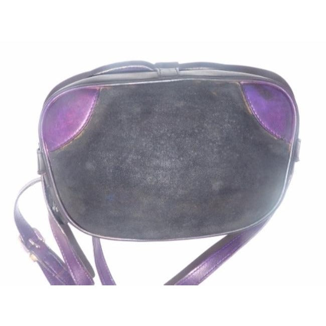 Gucci Vintage Pursesdesigner Purses Navyblack Suedepurple Leather Leathersuede Satchel