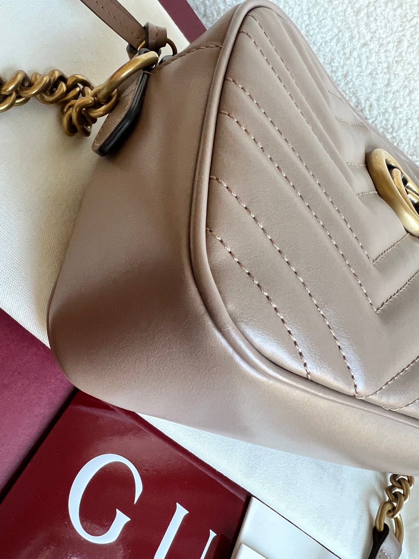 Gucci GG Marmont Dusty Pink Small Shoulder Bag (RRP £1340)