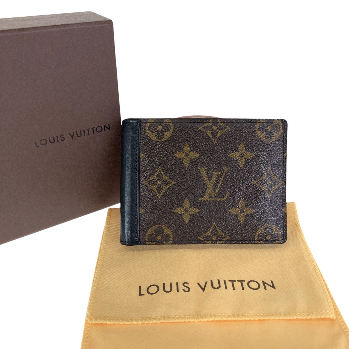 LOUIS VUITTON Bifold Wallet M60411 PVC, Leather Brown Black SilverMetal Folding wallet Compact wallet Monogram Macasa Portefeuille Mindoro mens Used