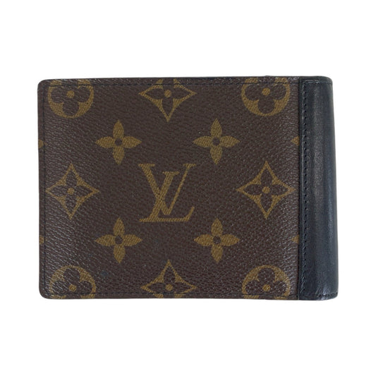 LOUIS VUITTON Bifold Wallet M60411 PVC, Leather Brown Black SilverMetal Folding wallet Compact wallet Monogram Macasa Portefeuille Mindoro mens Used