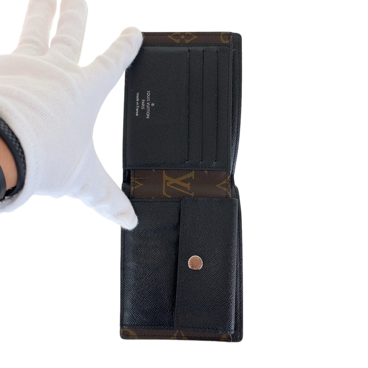 LOUIS VUITTON Bifold Wallet M60411 PVC, Leather Brown Black SilverMetal Folding wallet Compact wallet Monogram Macasa Portefeuille Mindoro mens Used