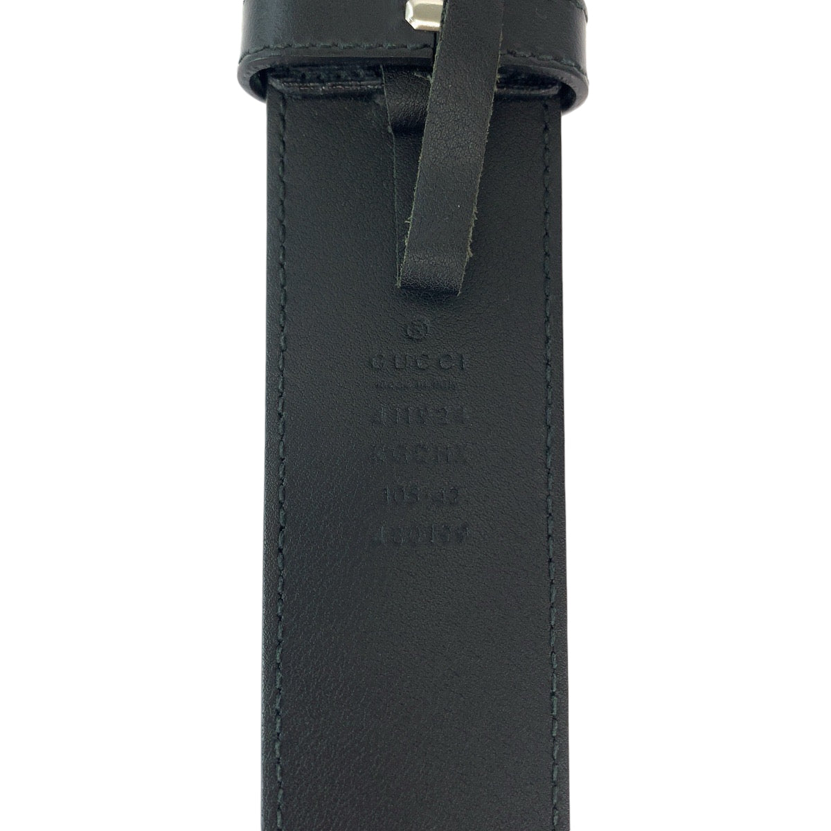 GUCCI belt 490199 GG Supreme Canvas Black SilverMetal Belt buckle Interlocking mens 42 Used