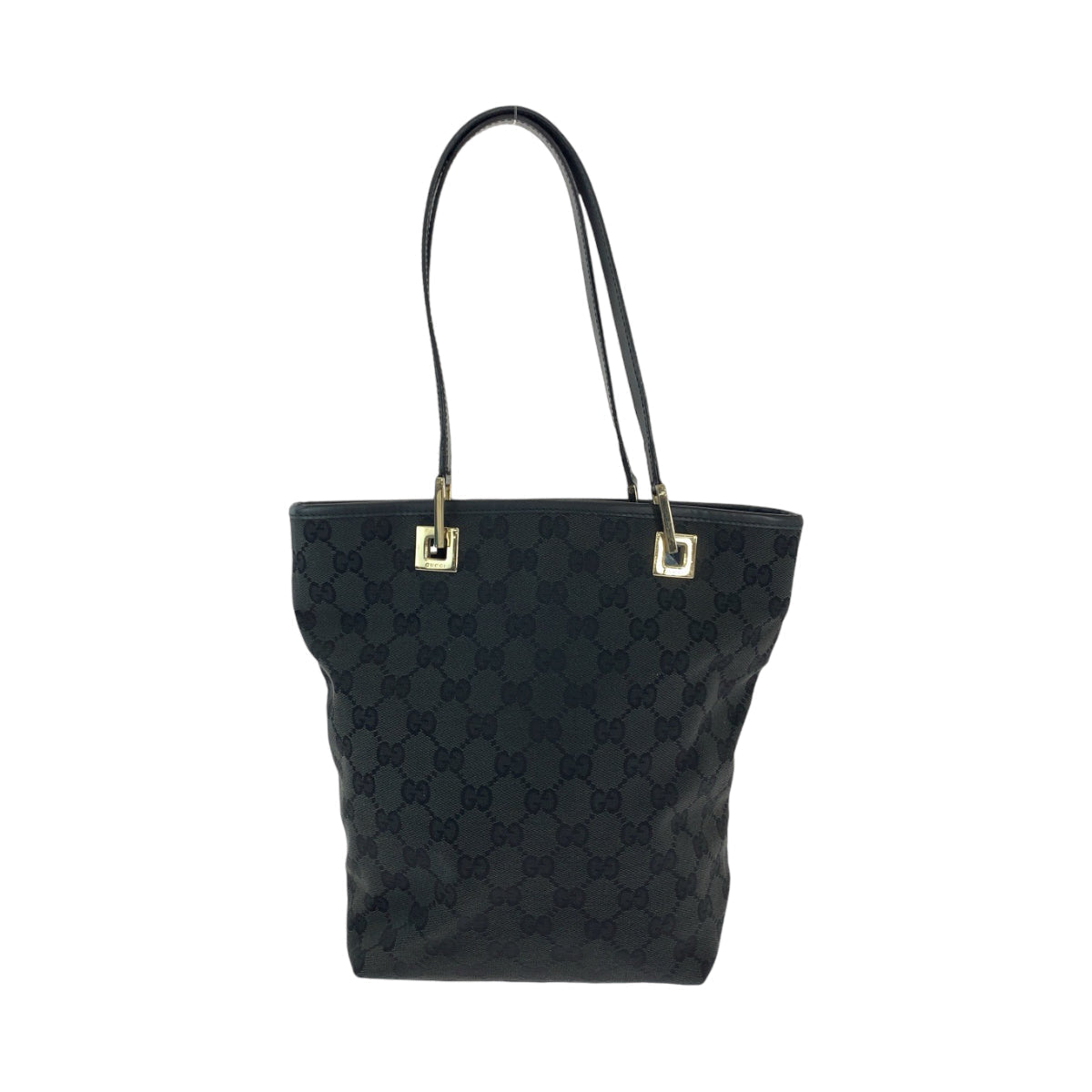 GUCCI Tote Bag 002 1099 GG canvas Black Gold Metal Tote Bag Shoulder Bag Women Used