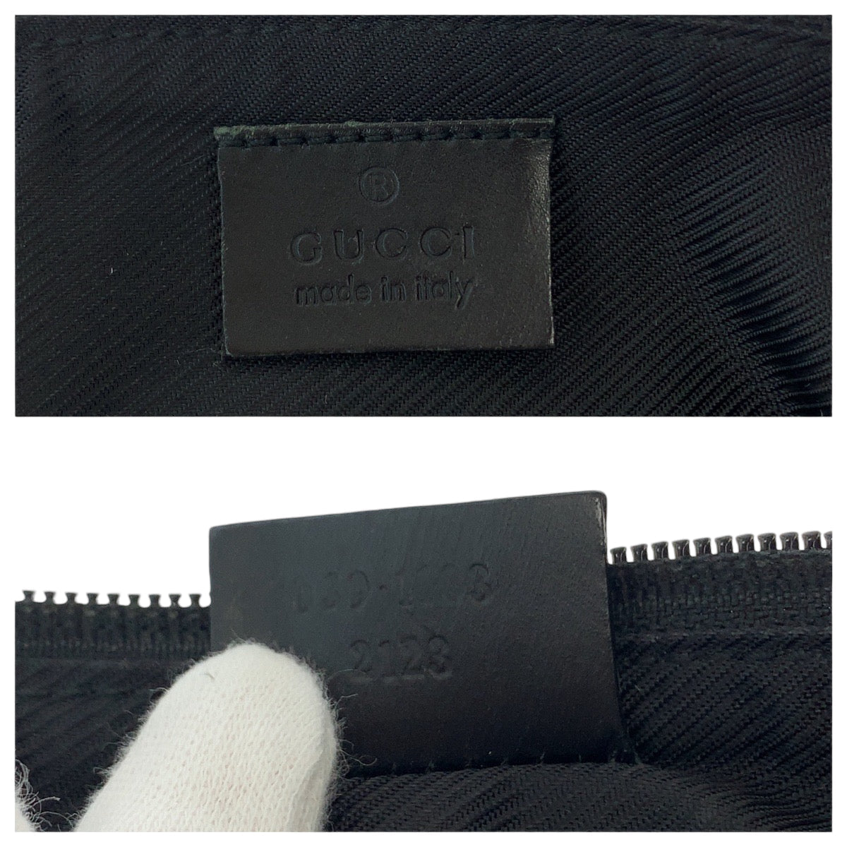 GUCCI Handbag 039 1103 GG canvas Black SilverMetal Handbag accessory pouch Women Used