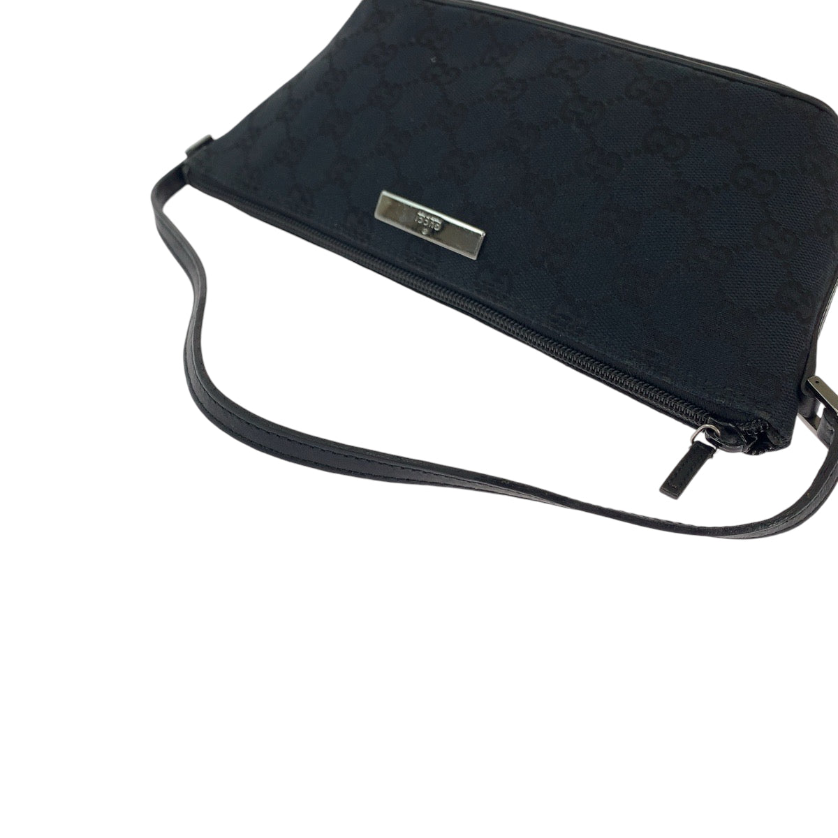 GUCCI Handbag 039 1103 GG canvas Black SilverMetal Handbag accessory pouch Women Used