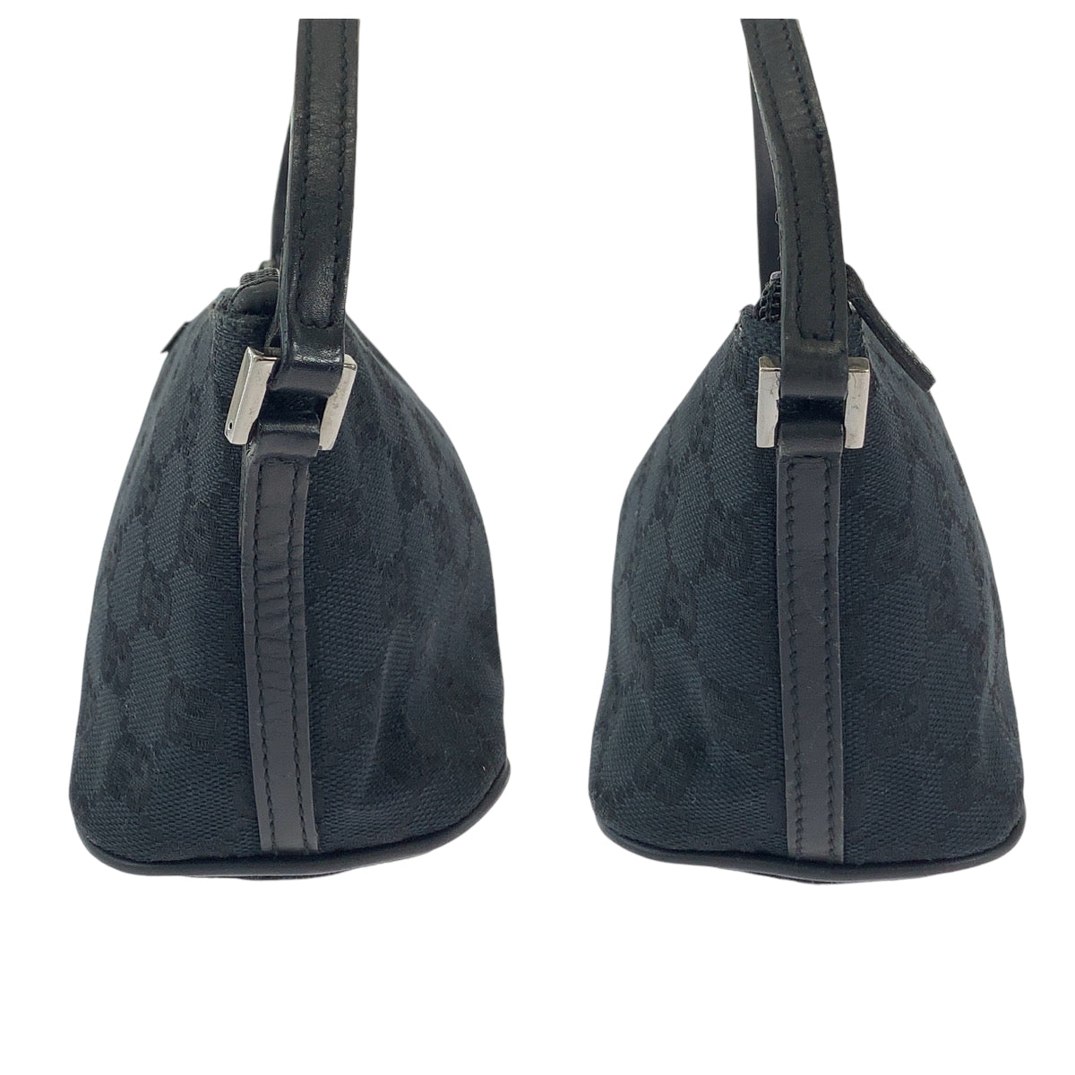 GUCCI Handbag 039 1103 GG canvas Black SilverMetal Handbag accessory pouch Women Used