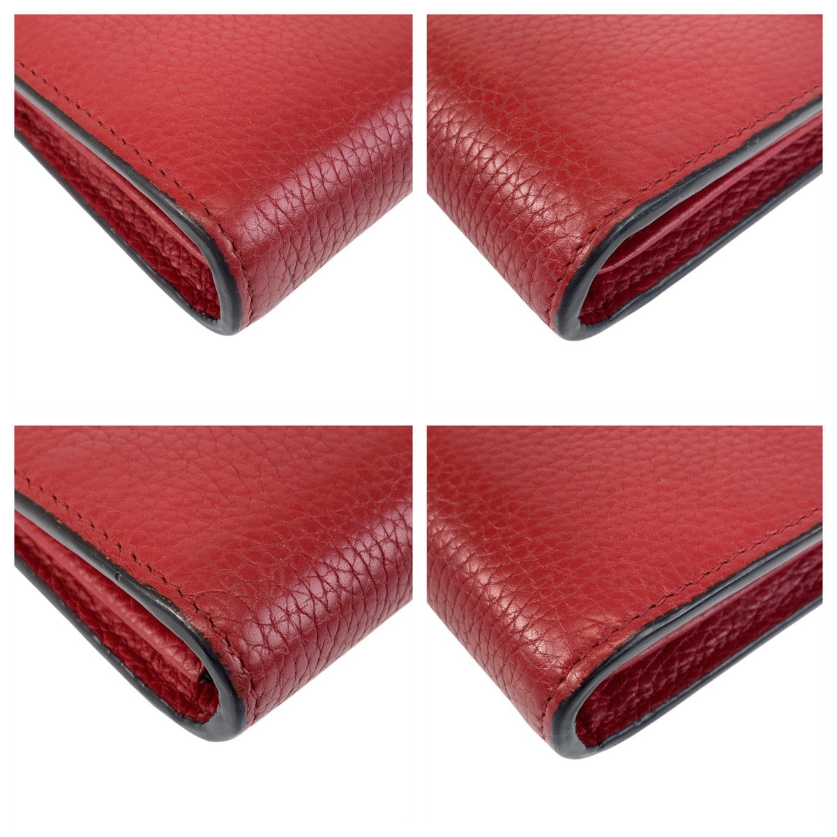 GUCCI Shoulder Bag 401232 leather Red Gold Metal Crossbody Shoulder Bag Chain Wallet GG Marmont Women Used
