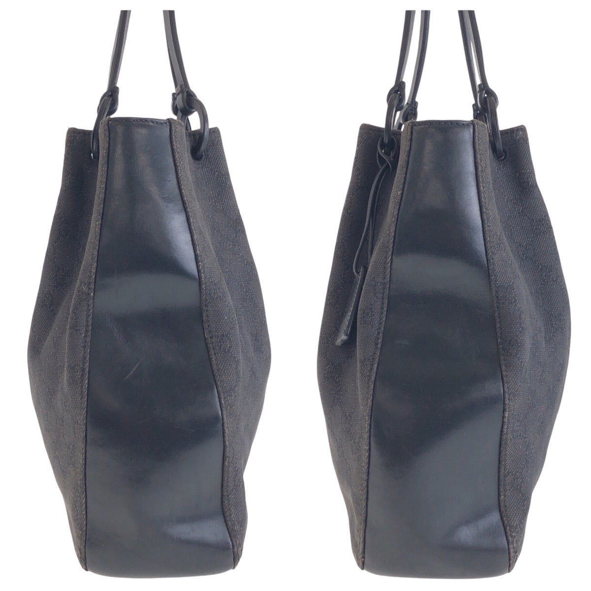 GUCCI Tote Bag 101920 GG canvas, leather Black black Tote Bag Shoulder Bag Women Used
