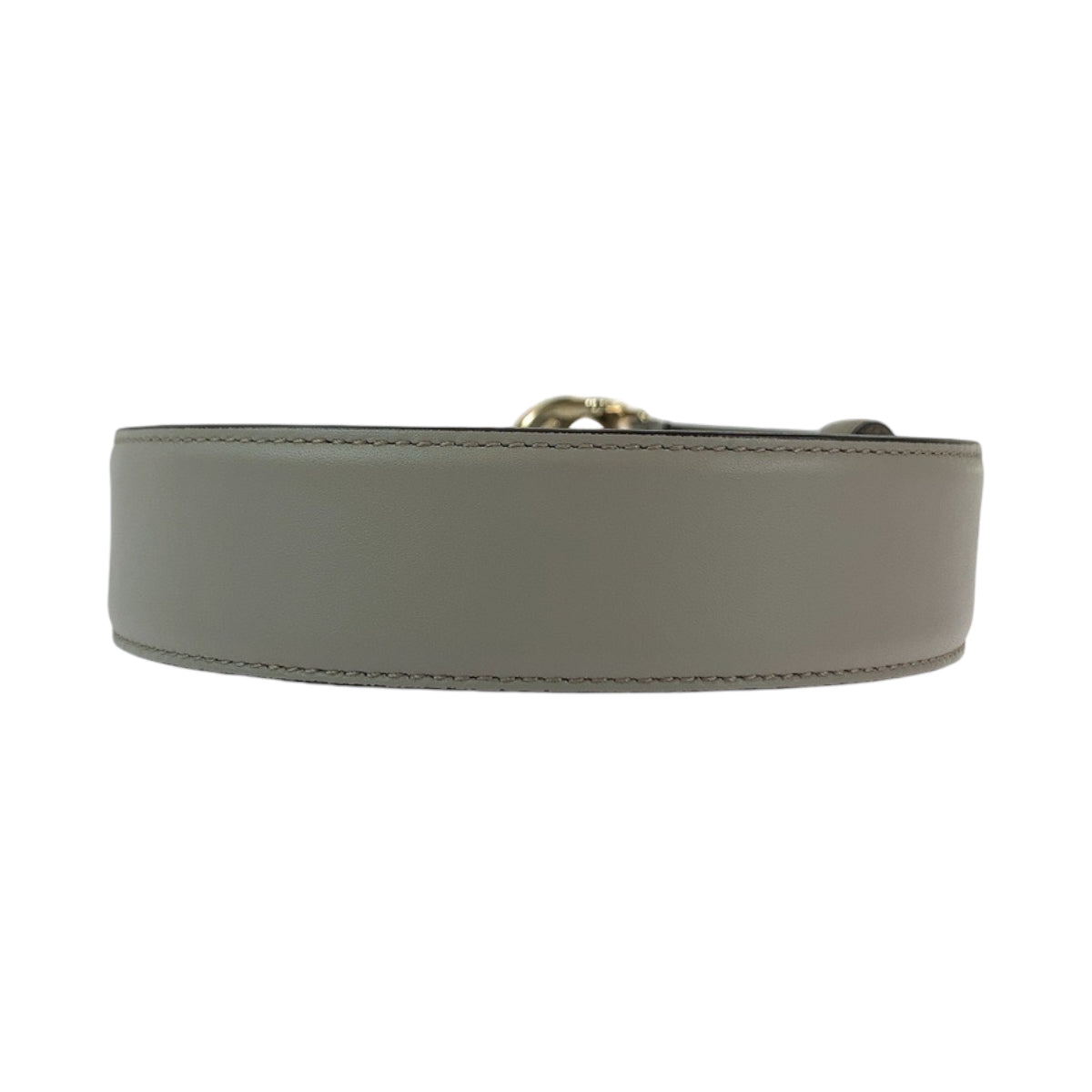 GUCCI belt 546386 leather Greige Gold Metal belt Interlocking mens 32 Used