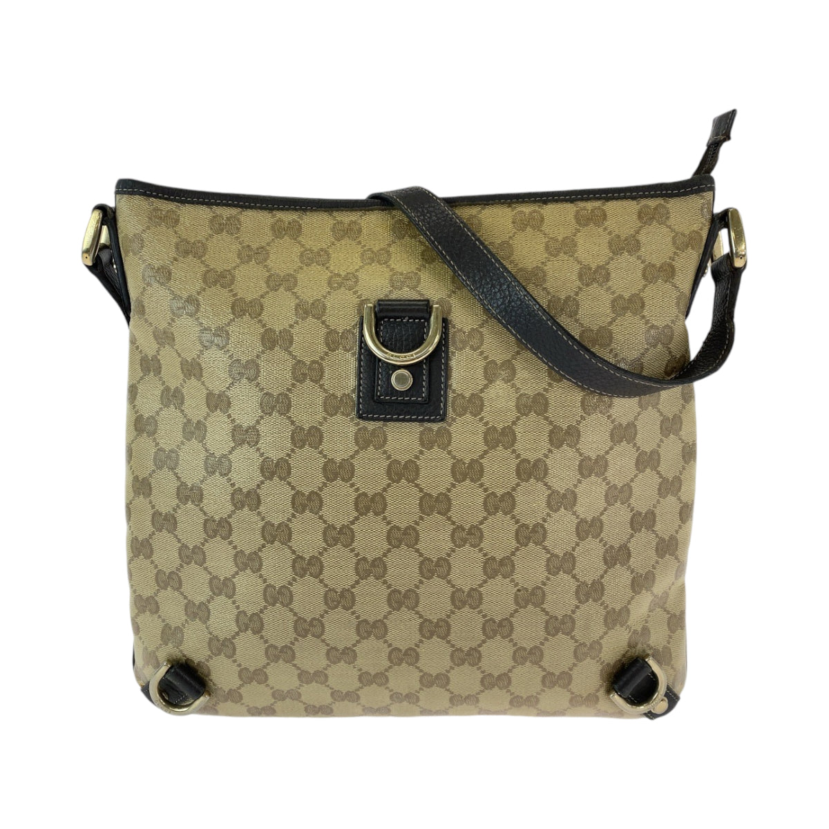 GUCCI Shoulder Bag 268642 GG Supreme Canvas Beige Brown Gold Metal Shoulder Bag Crossbody Messenger Bag GG crystal Women Used