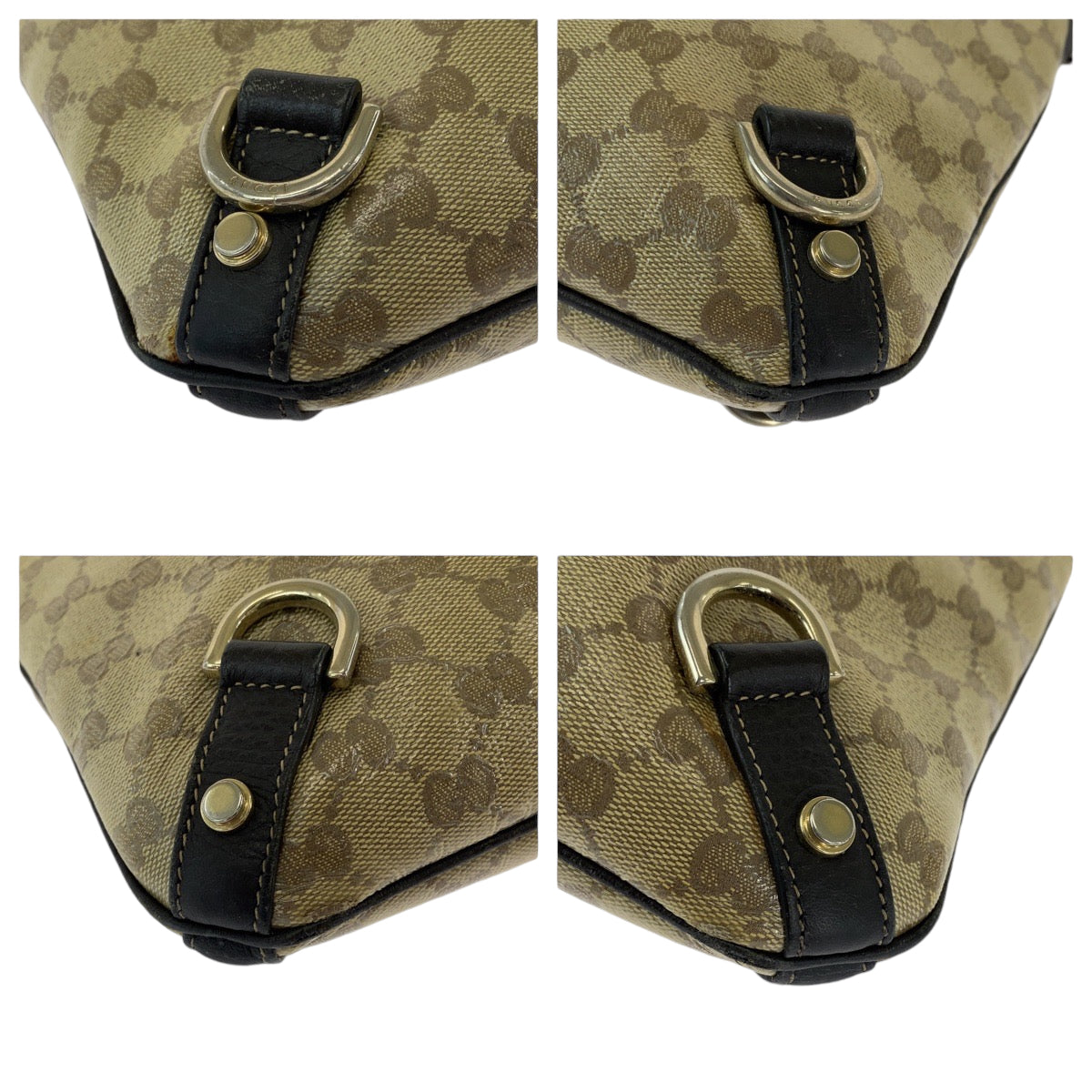 GUCCI Shoulder Bag 268642 GG Supreme Canvas Beige Brown Gold Metal Shoulder Bag Crossbody Messenger Bag GG crystal Women Used