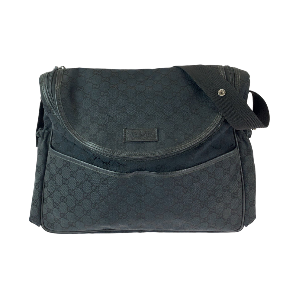 GUCCI Shoulder Bag 123326 GG canvas Black SilverMetal Shoulder Bag Messenger Bag Mother's Bag Women Used