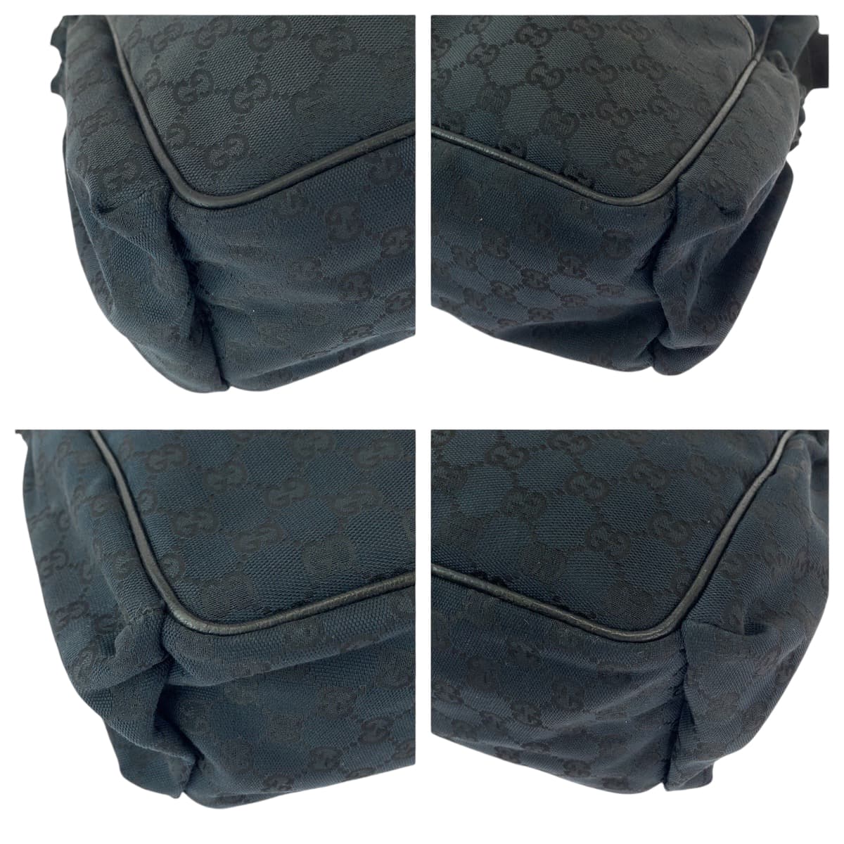 GUCCI Shoulder Bag 123326 GG canvas Black SilverMetal Shoulder Bag Messenger Bag Mother's Bag Women Used