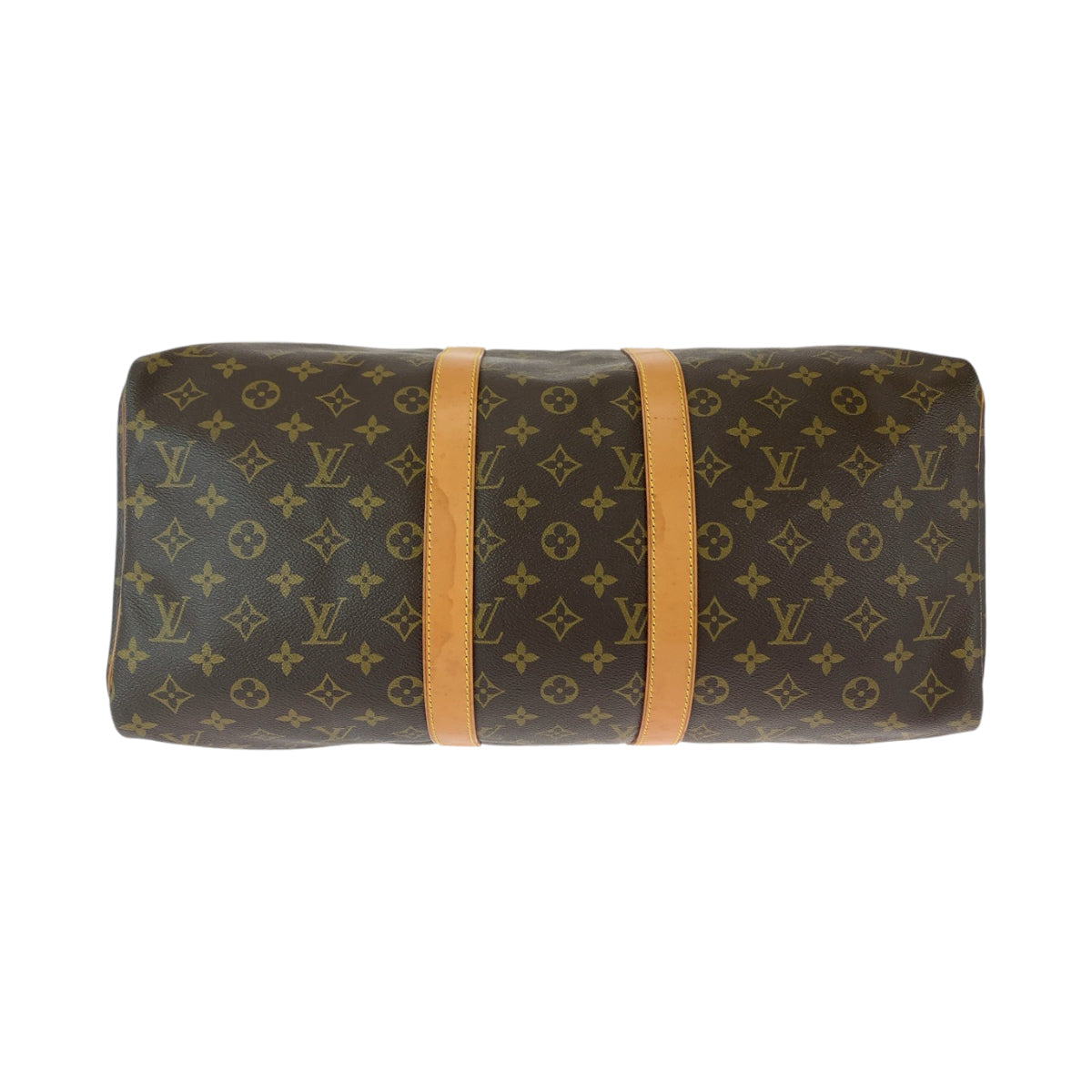 LOUIS VUITTON Boston Duffel bag PVC Brown Gold Metal Boston Duffel bag Handbag Monogram Keepall 50 Women Used