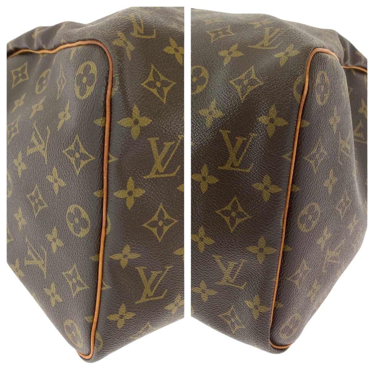 LOUIS VUITTON Boston Duffel bag PVC Brown Gold Metal Boston Duffel bag Handbag Monogram Keepall 50 Women Used