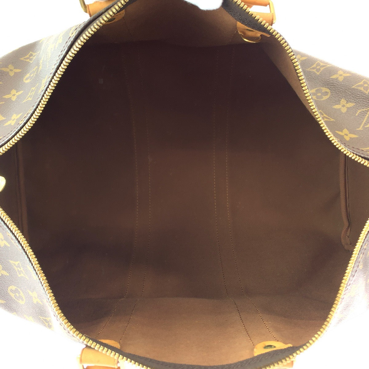 LOUIS VUITTON Boston Duffel bag PVC Brown Gold Metal Boston Duffel bag Handbag Monogram Keepall 50 Women Used