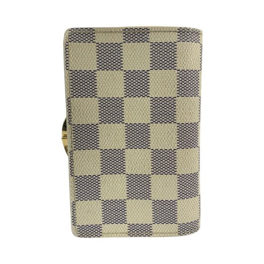 LOUIS VUITTON Bifold Wallet N61676 PVC White Gray Gold Metal Folding wallet Compact wallet Damier Azur Portefeuille Viennoiserie Women Used