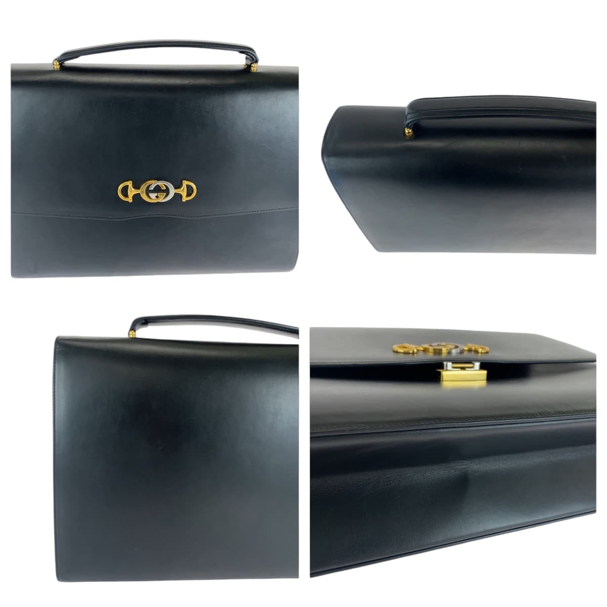 GUCCI Business bag 581531 Calfskin Black GoldMetal Business bag briefcase Zumi mens Used
