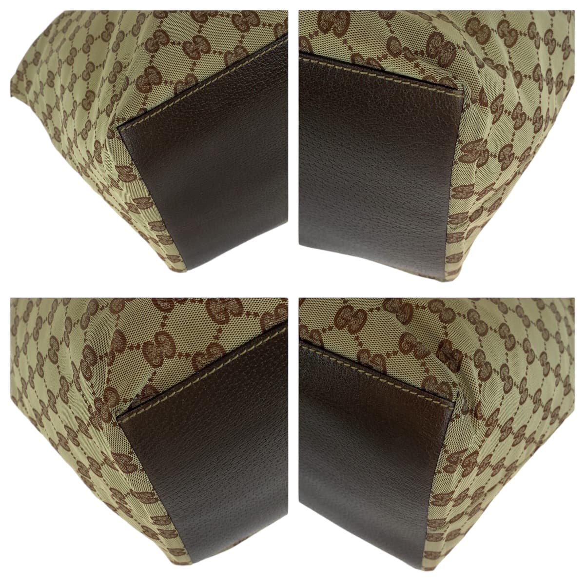GUCCI Tote Bag 131231 GG canvas Brown Red Green Soft Tote Bag Handbag Shoulder Bag Sherry line Women Used