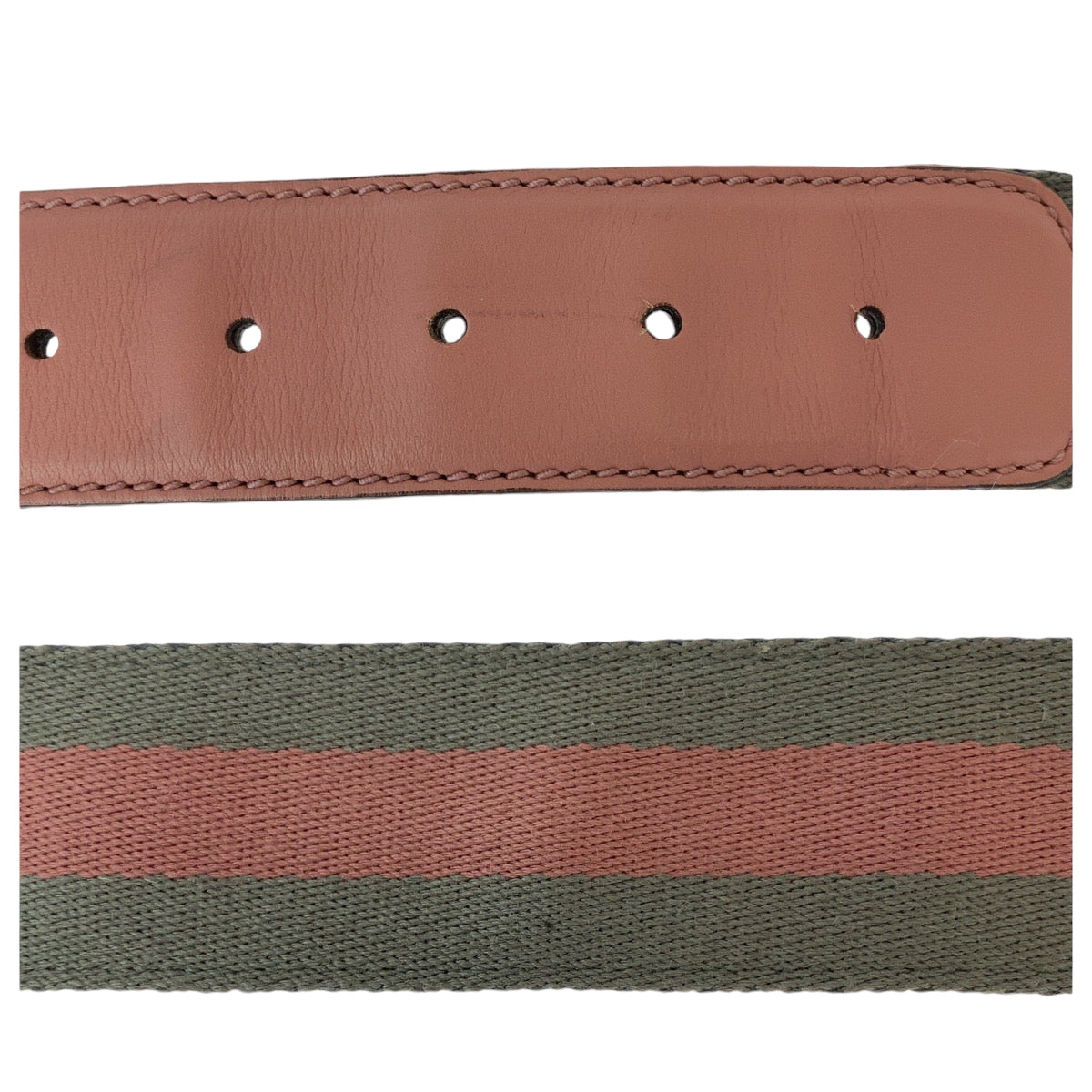 GUCCI belt 114876 canvas Pink Gray SilverMetal belt Interlocking mens 34 Used
