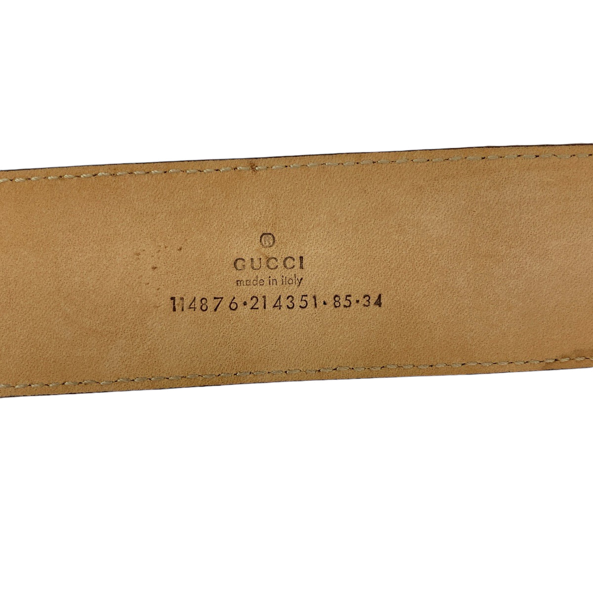GUCCI belt 114876 canvas Pink Gray SilverMetal belt Interlocking mens 34 Used