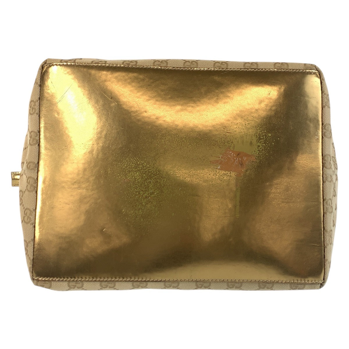 GUCCI Tote Bag 131231 GG canvas Beige Gold GoldMetal Tote Bag Shoulder Bag Women Used