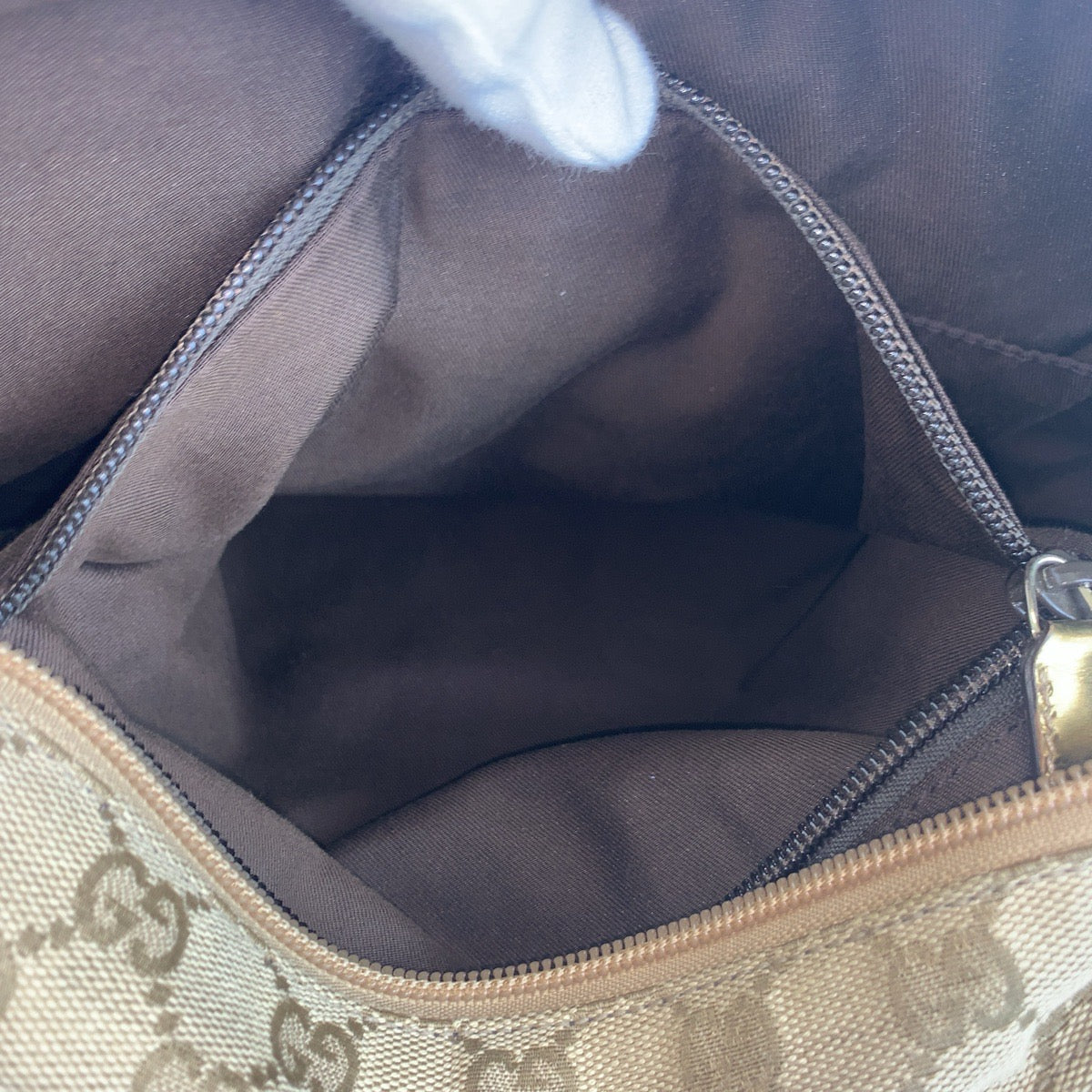 GUCCI Tote Bag 131231 GG canvas Beige Gold GoldMetal Tote Bag Shoulder Bag Women Used