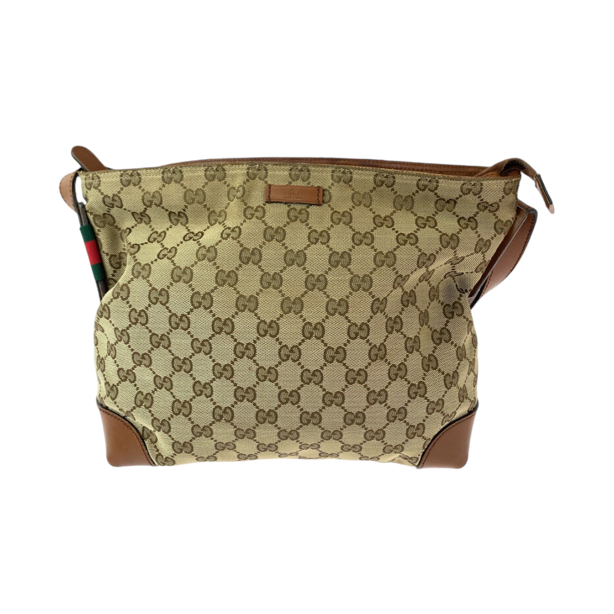 GUCCI Shoulder Bag 337598 GG canvas Brown Silver Metal Shoulder Bag Messenger bag Sherry line Women Used