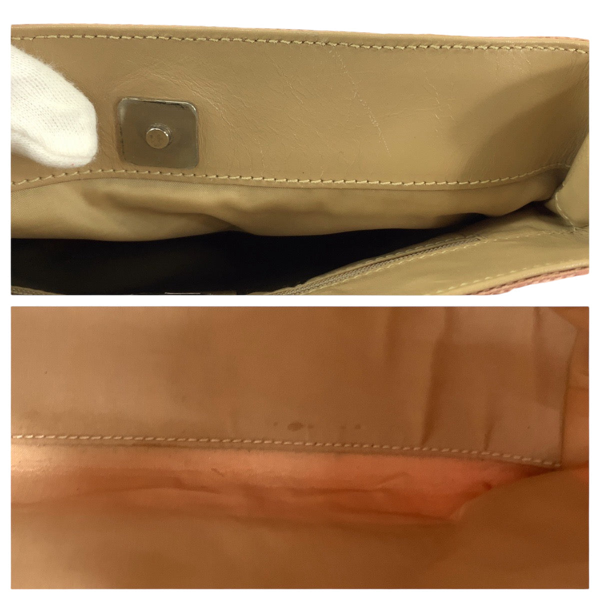 GUCCI Tote Bag 002 1075 GG canvas Pink Beige SilverMetal Tote Bag Shoulder Bag Women Used