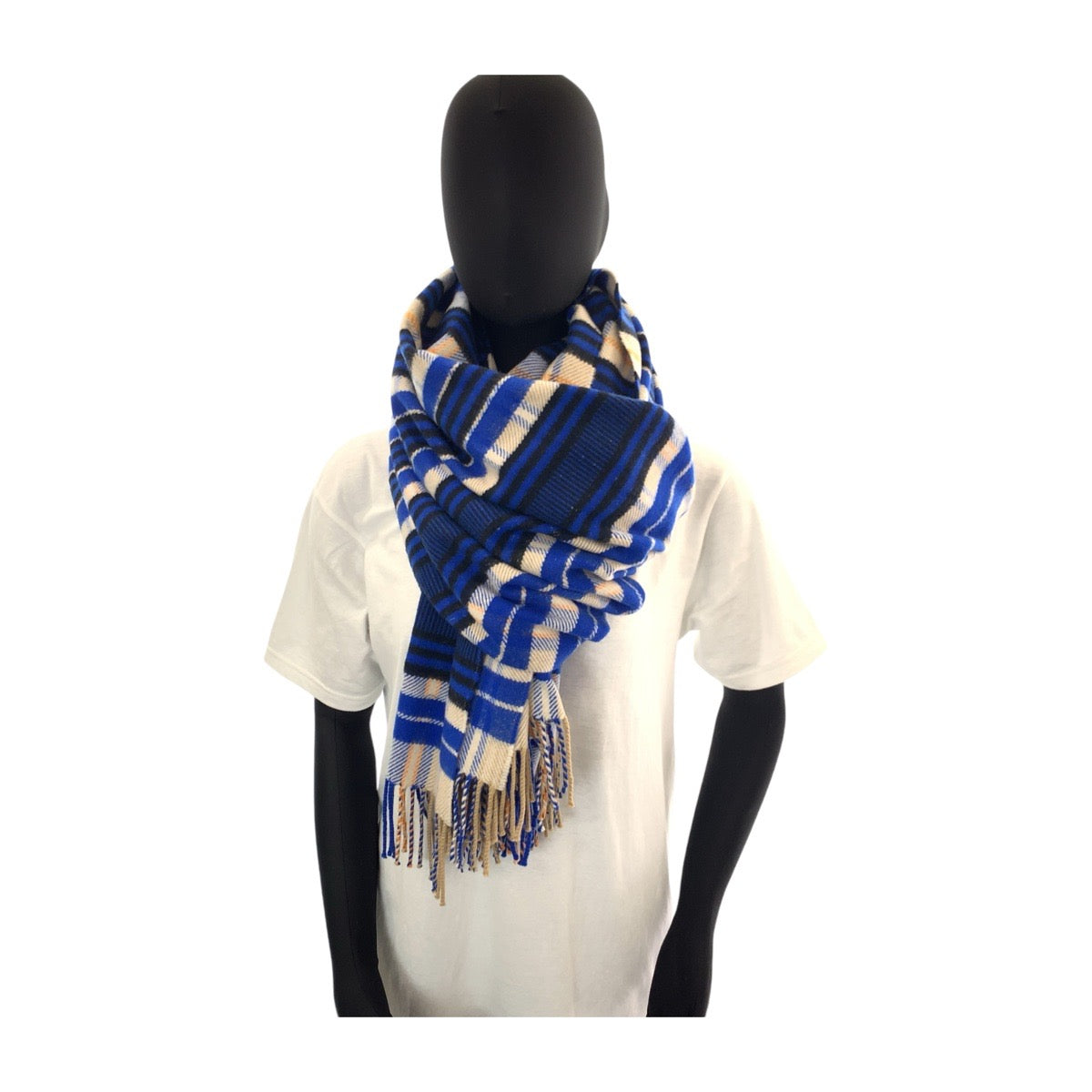 HERMES Scarf cashmere Blue multicolor Scarf, Stole, Shawl, Large Women Used