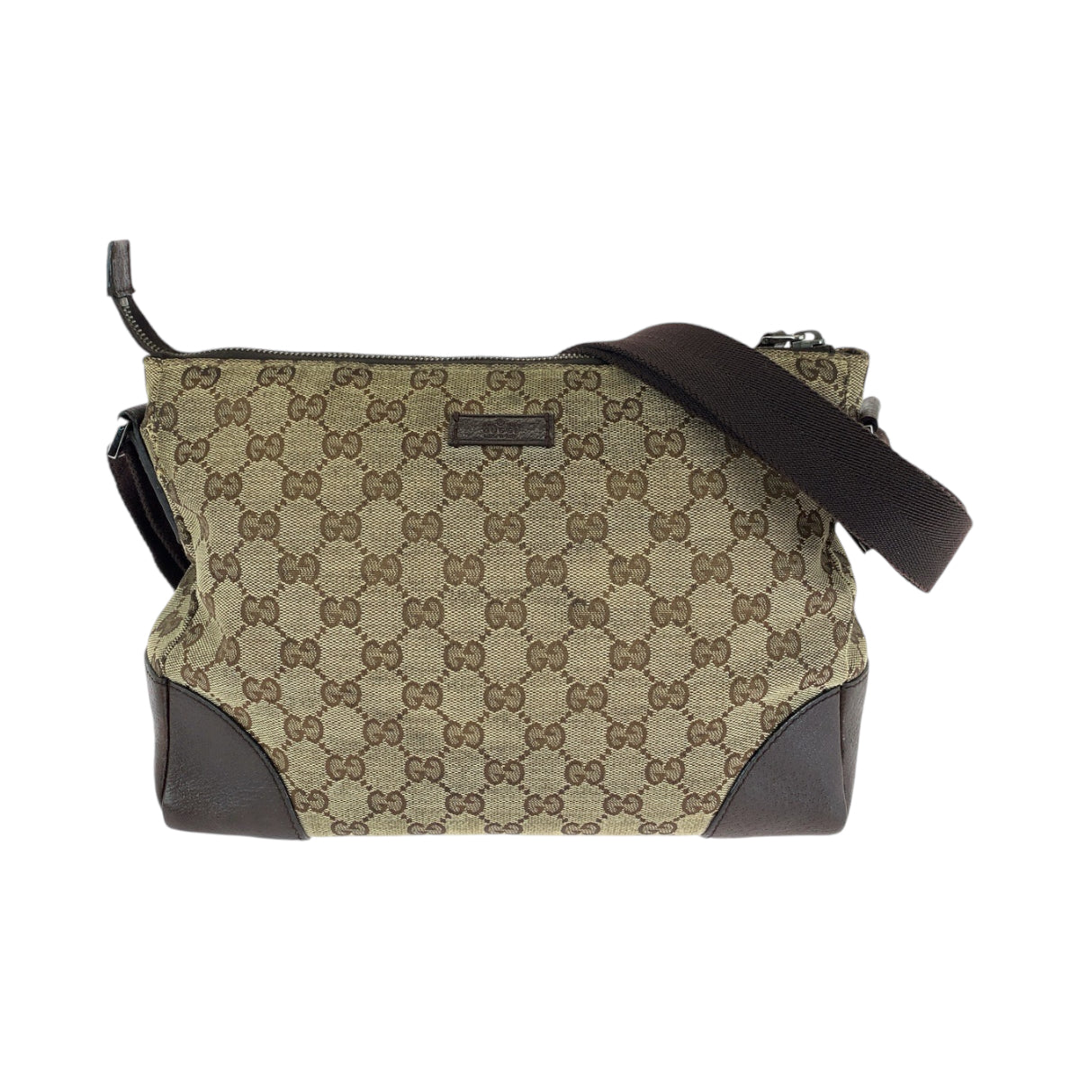 GUCCI Shoulder Bag 114273 GG canvas Brown Beige SilverMetal Shoulder Bag Messenger bag Women Used