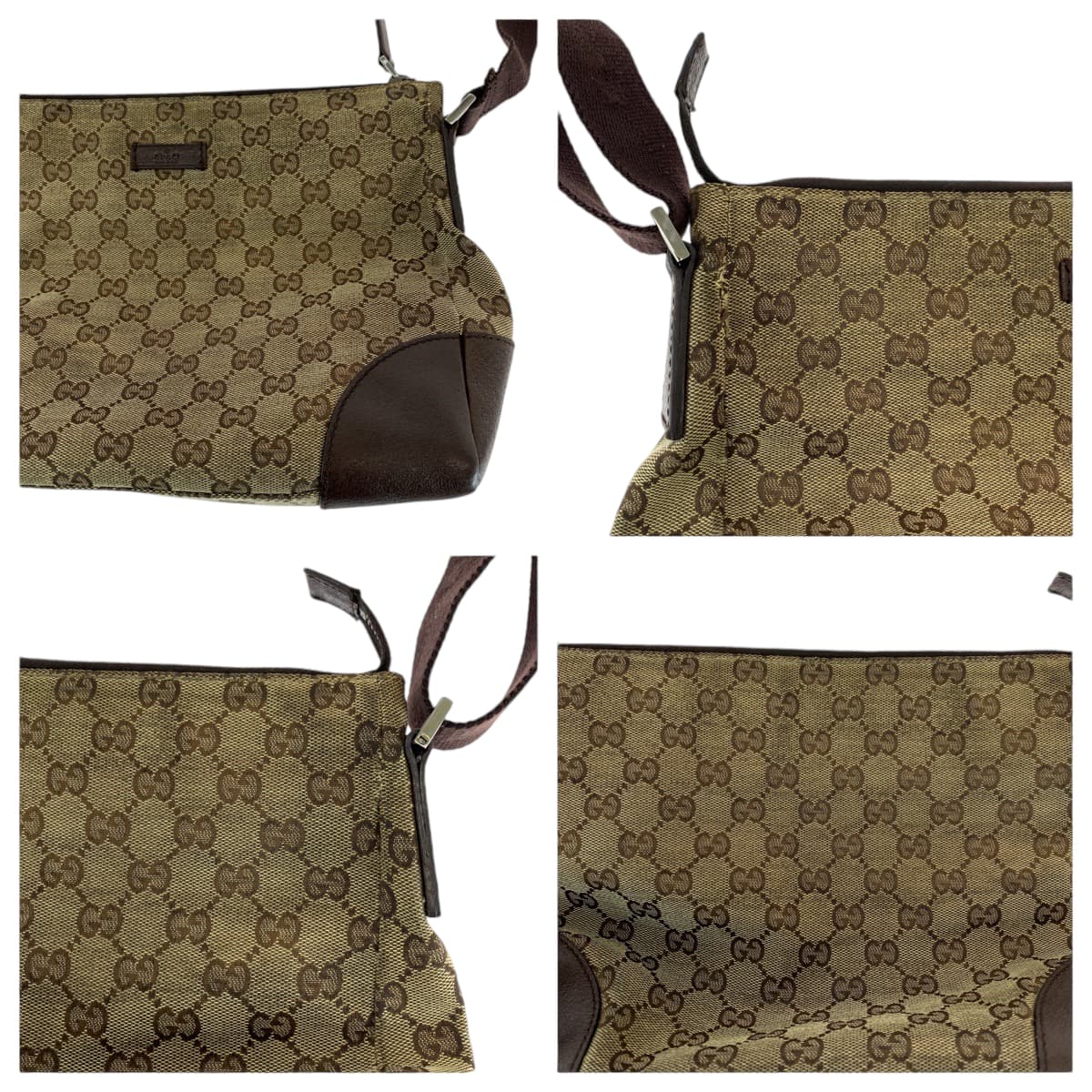 GUCCI Shoulder Bag 114273 GG canvas Brown Beige SilverMetal Shoulder Bag Messenger bag Women Used