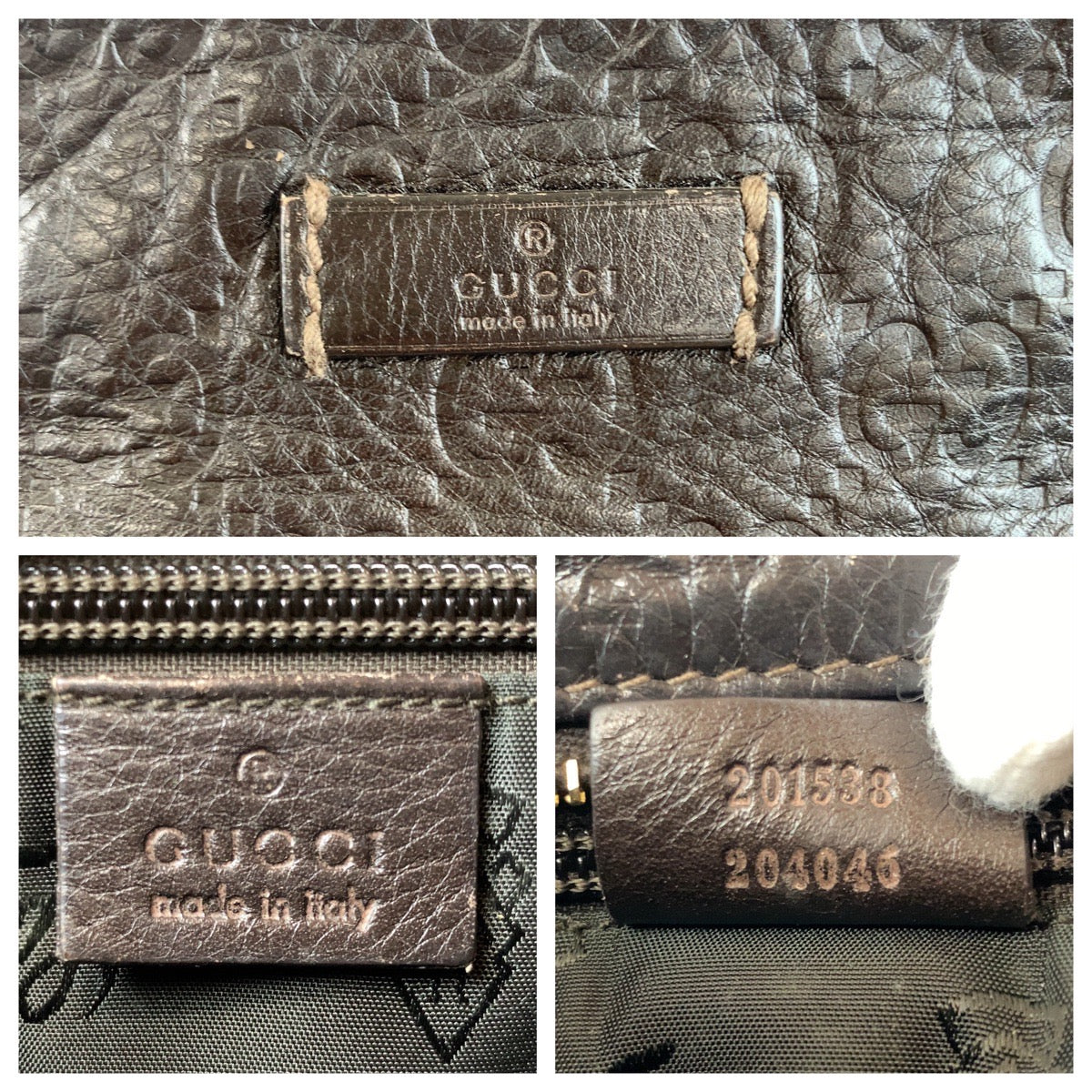 GUCCI Shoulder Bag 201538 leather Brown Gold Metal Crossbody Shoulder Bag Pochette Guccisima mens Used