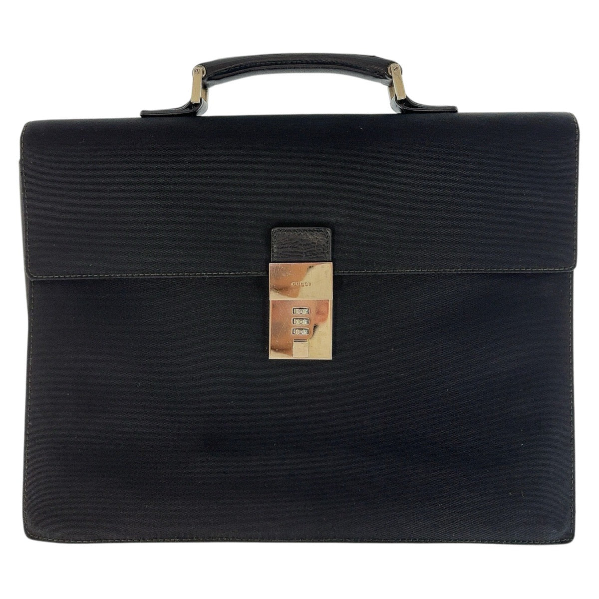 GUCCI Business bag 015 3714 leather Black SilverMetal Business Bags Briefcases mens Used