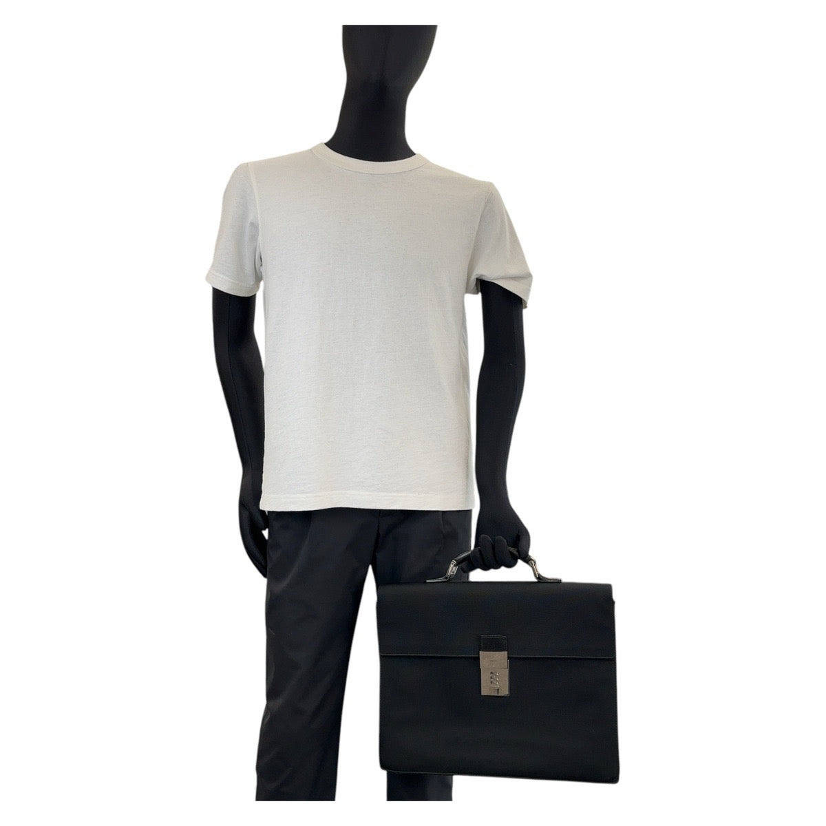 GUCCI Business bag 015 3714 leather Black SilverMetal Business Bags Briefcases mens Used