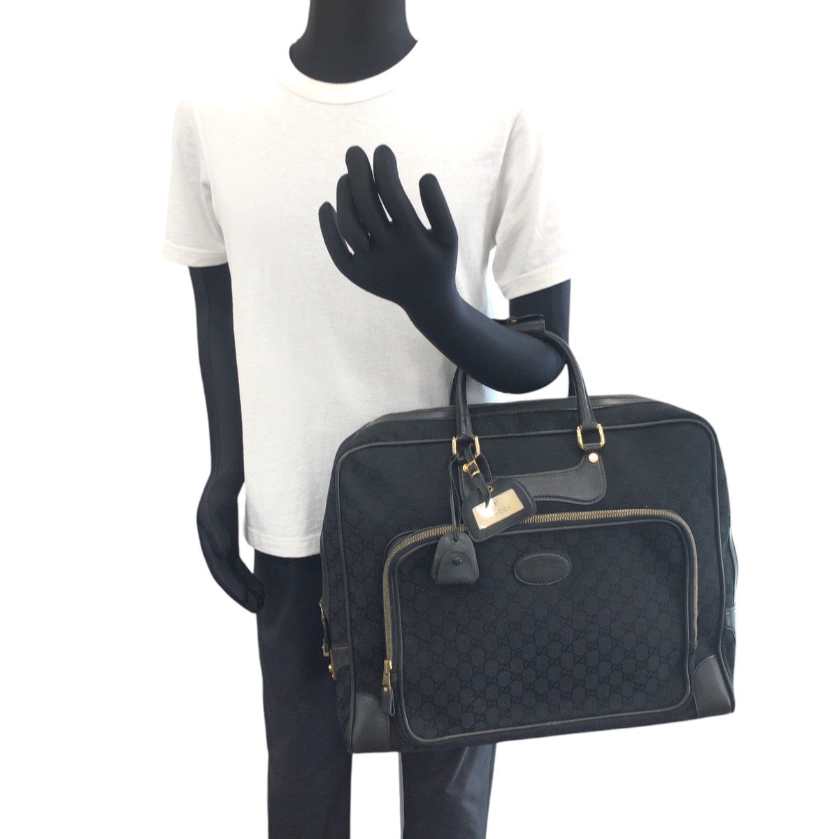 GUCCI Business bag GG canvas Black GoldMetal Business bag briefcase Old Gucci mens Used