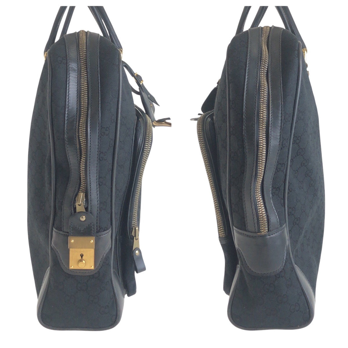 GUCCI Business bag GG canvas Black GoldMetal Business bag briefcase Old Gucci mens Used