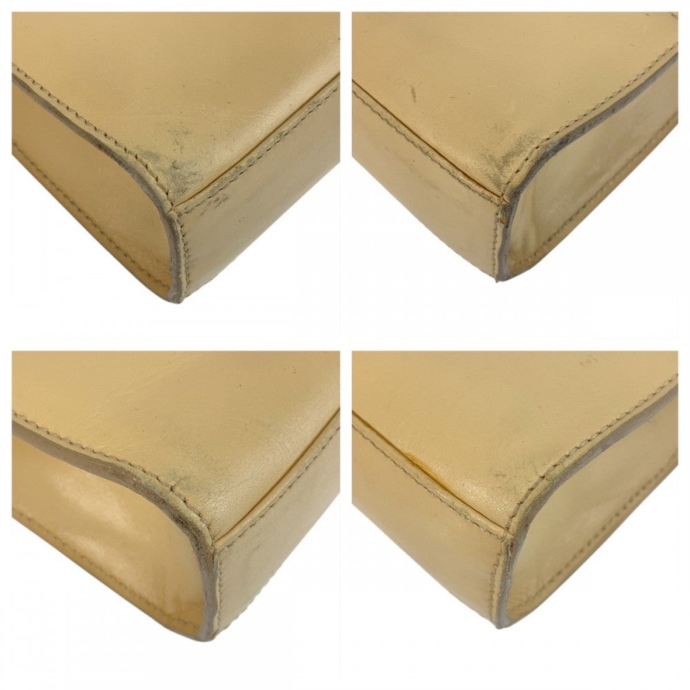 GUCCI Shoulder Bag 001 4214 leather Beige Gold Metal Ready lock Women Used