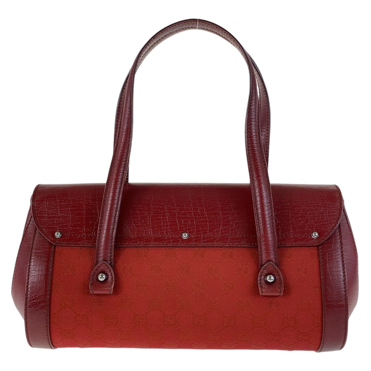 GUCCI Shoulder Bag 111713 GG canvas, leather Red Silver Metal Shoulder Bag Bamboo Women Used