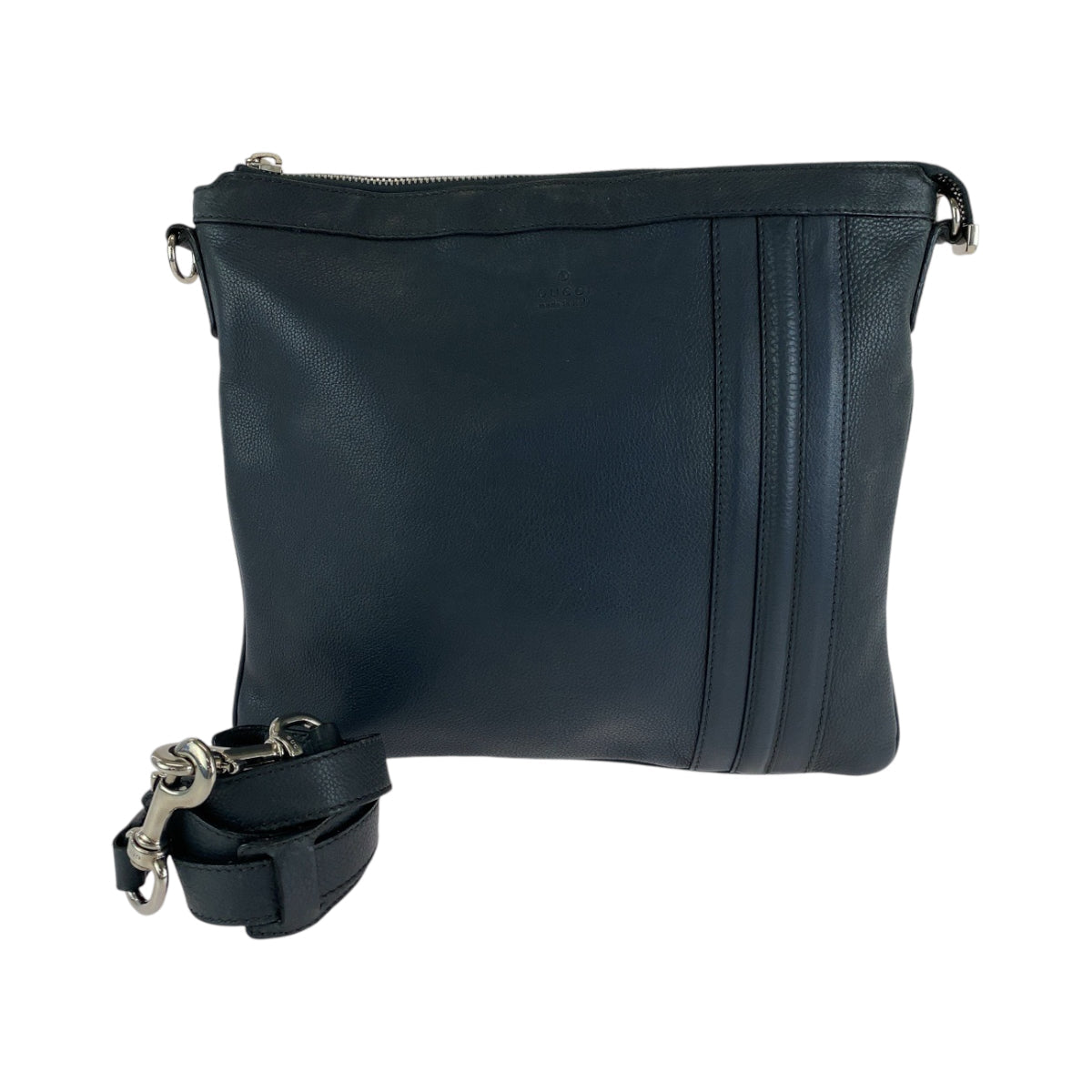 GUCCI Shoulder Bag 233329 leather Dark Grey SilverMetal Shoulder Bag pochette mens Used