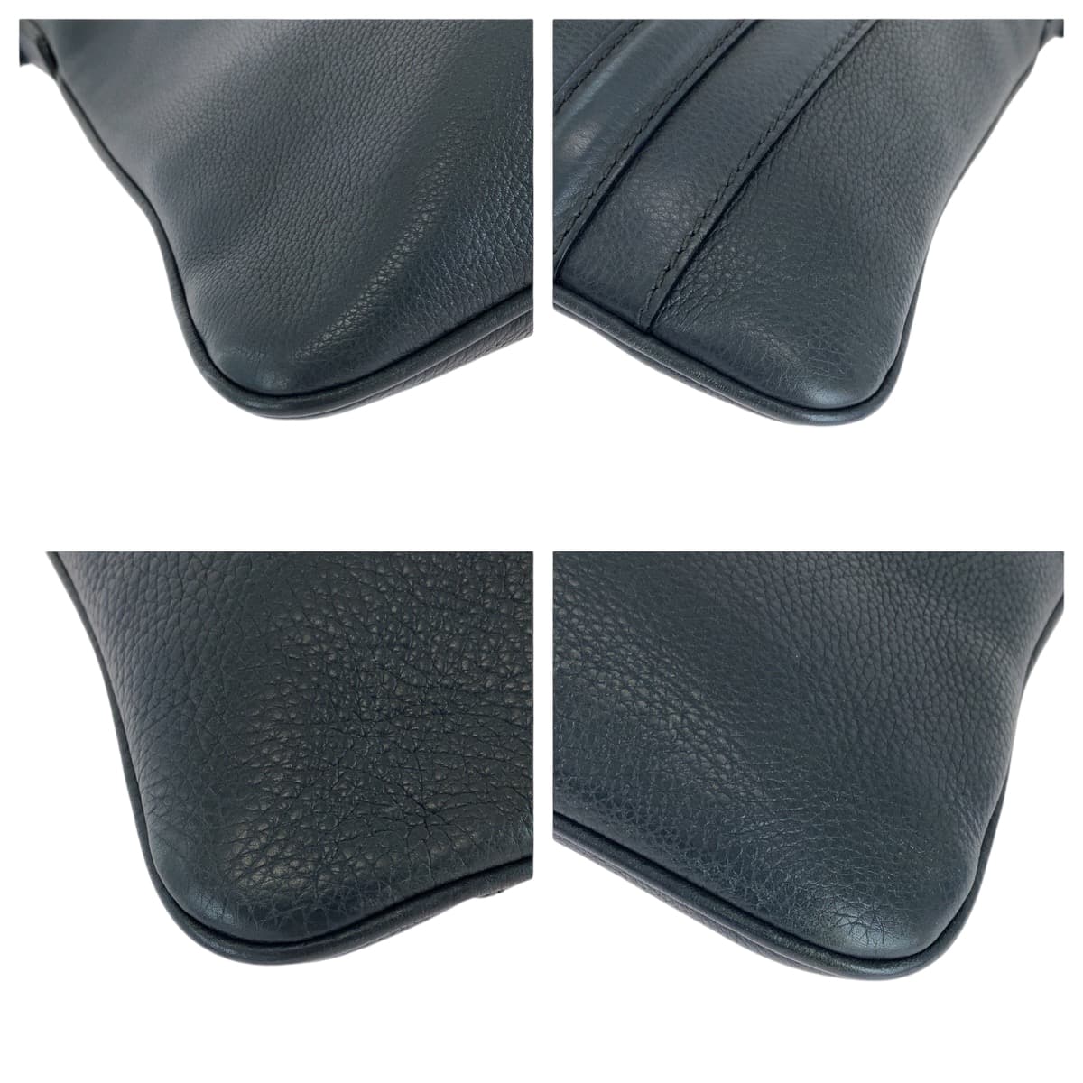 GUCCI Shoulder Bag 233329 leather Dark Grey SilverMetal Shoulder Bag pochette mens Used