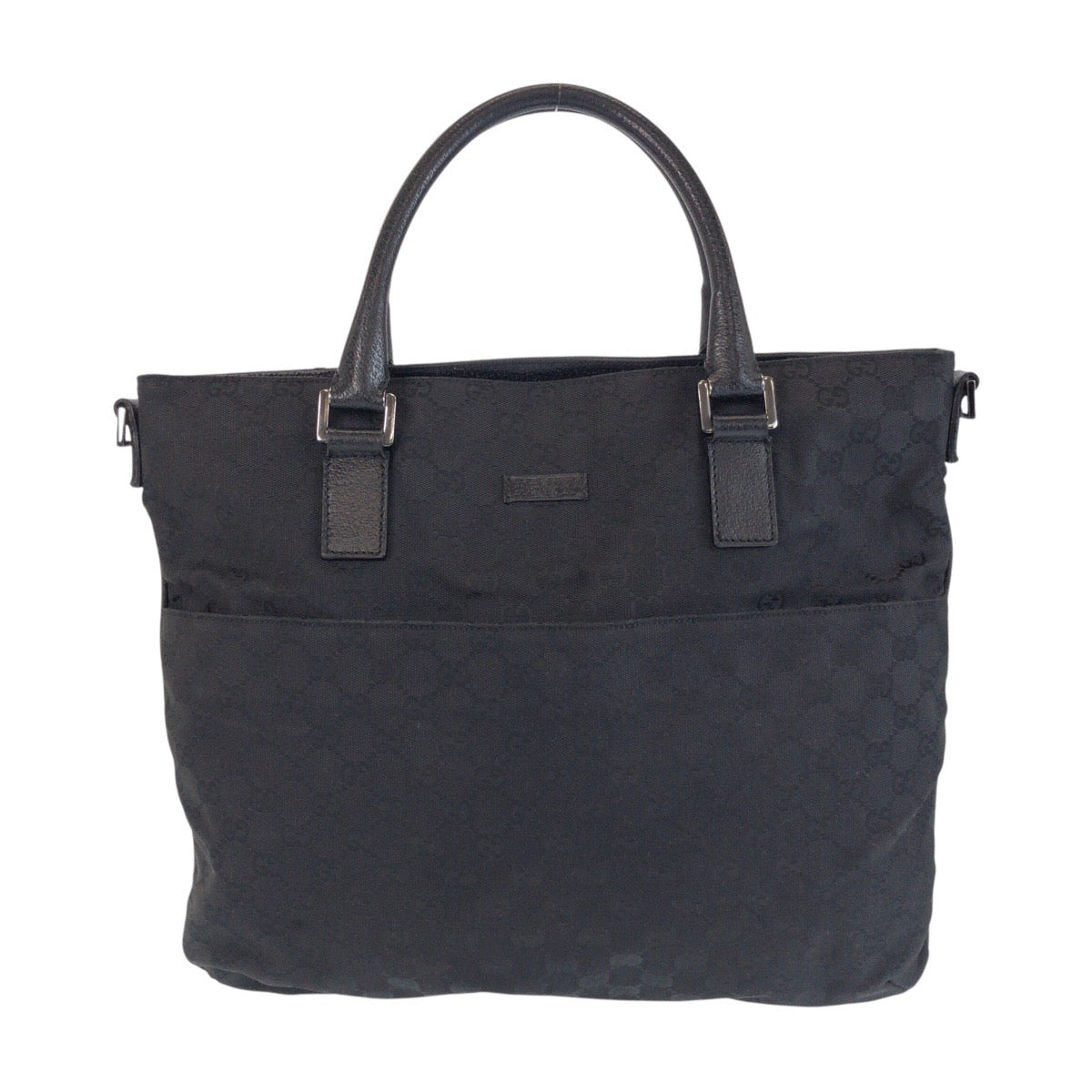 GUCCI Tote Bag 122797 GG canvas, leather Black SilverMetal Tote Bag Shoulder Bag Women Used