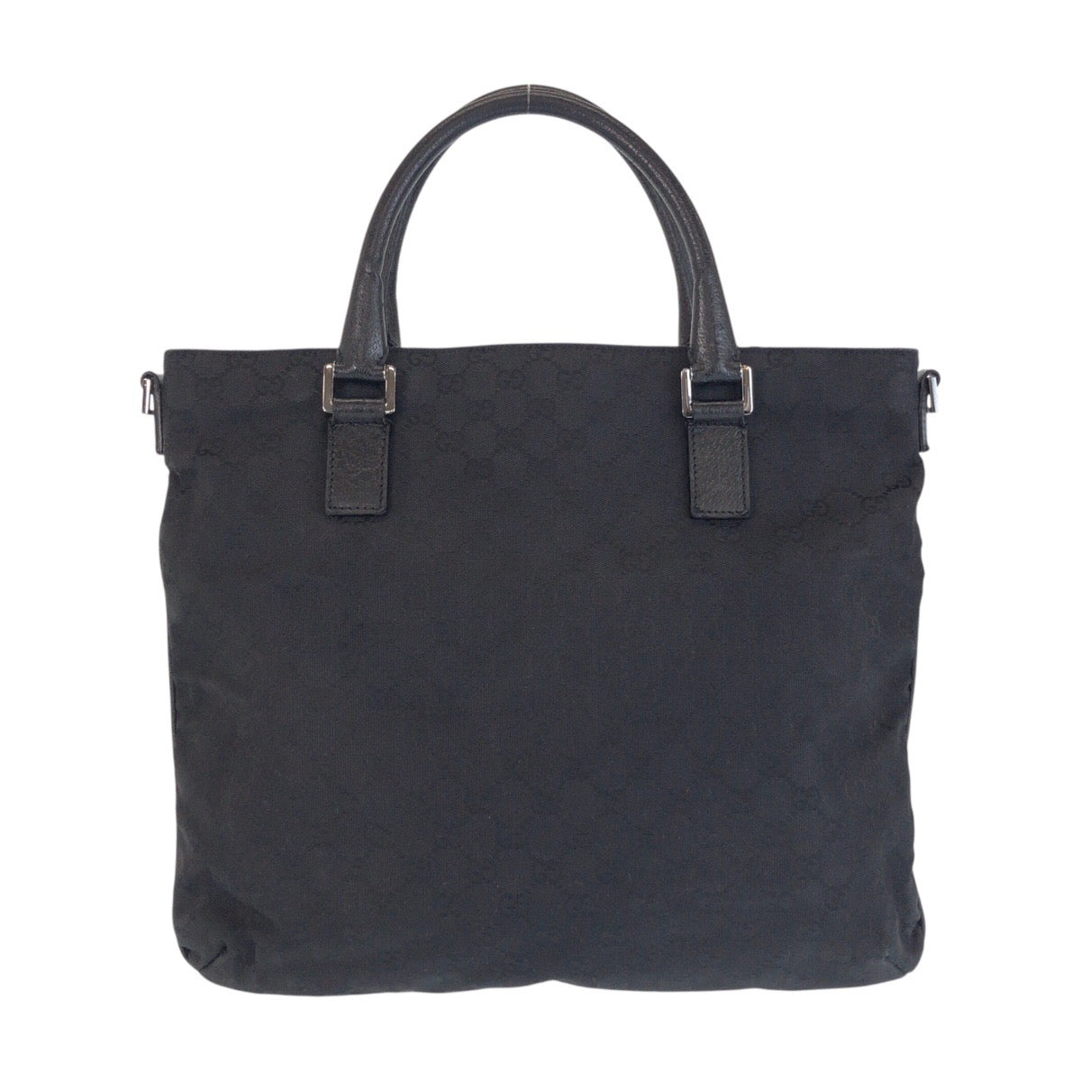 GUCCI Tote Bag 122797 GG canvas, leather Black SilverMetal Tote Bag Shoulder Bag Women Used