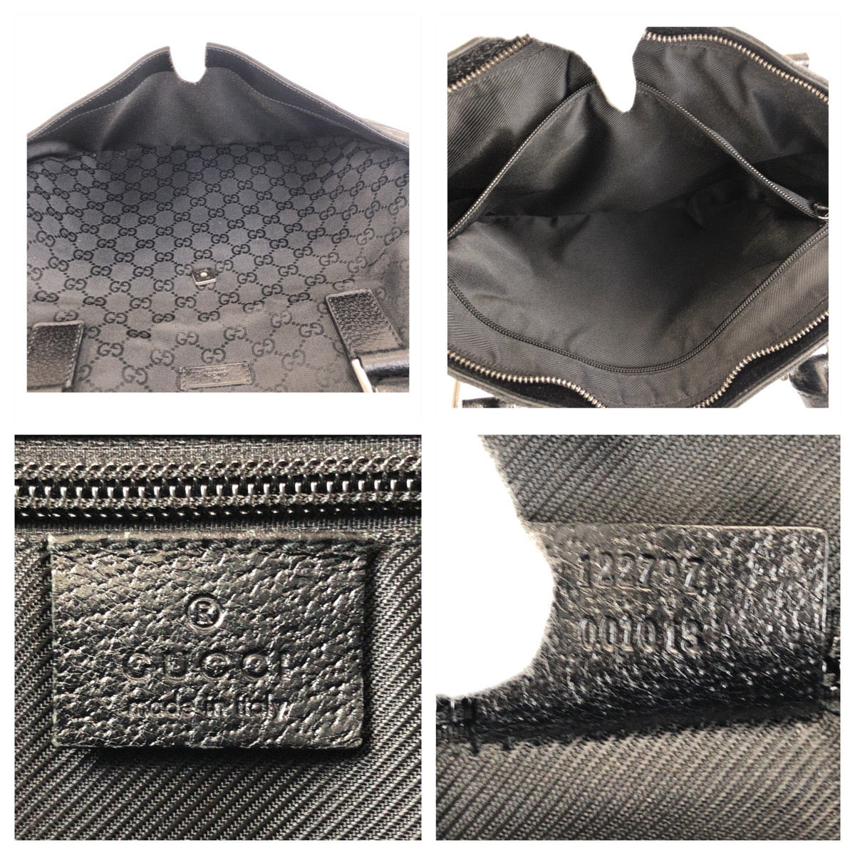 GUCCI Tote Bag 122797 GG canvas, leather Black SilverMetal Tote Bag Shoulder Bag Women Used