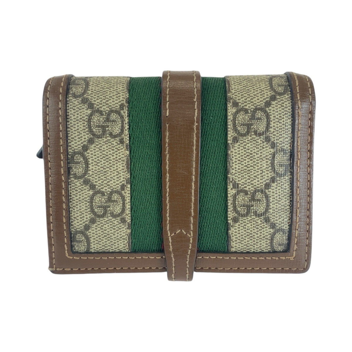 GUCCI Bifold Wallet 645536 GG Supreme canvas, leather Brown multicolor Folding wallet Compact wallet Jackie Women Used