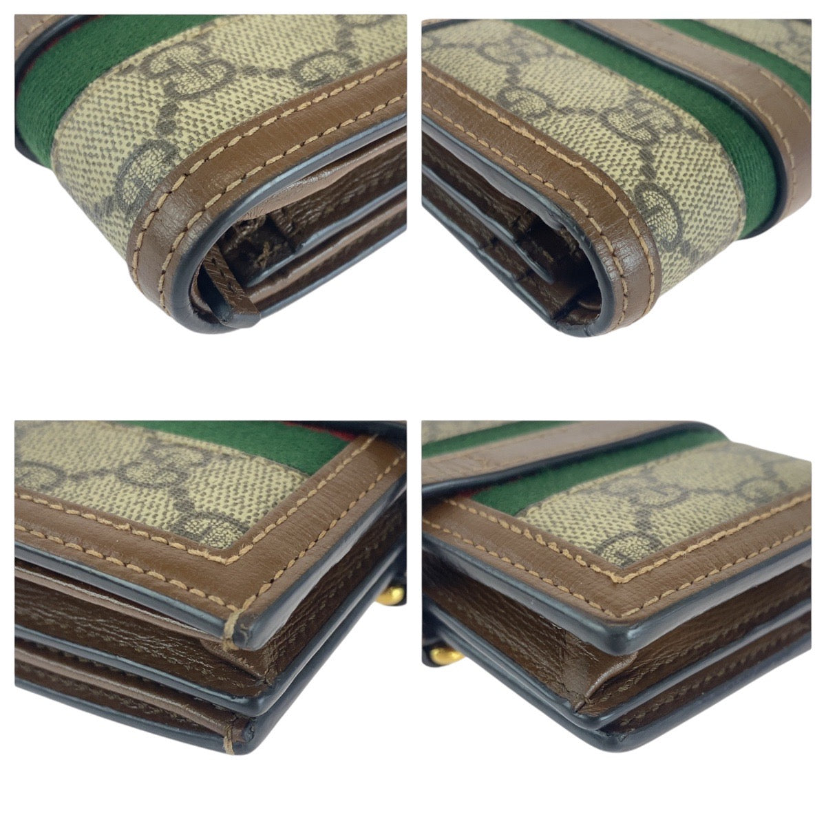 GUCCI Bifold Wallet 645536 GG Supreme canvas, leather Brown multicolor Folding wallet Compact wallet Jackie Women Used